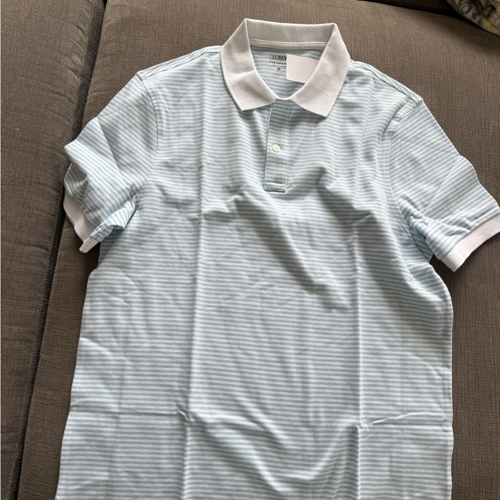 J. Crew Blue and White Polo Shirts Classic Style